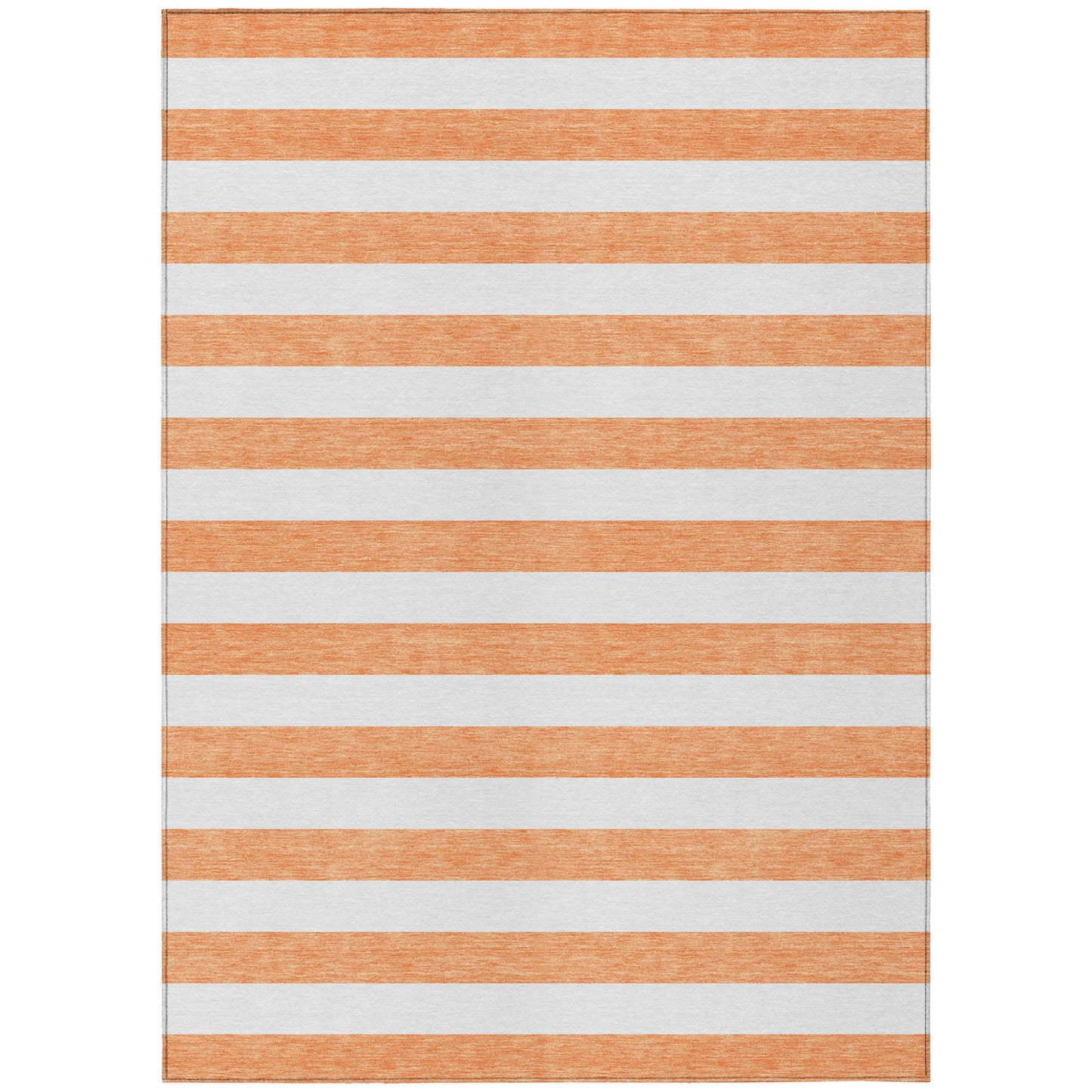 8' X 10' Salmon Striped Washable Non Skid Indoor Outdoor Area Rug