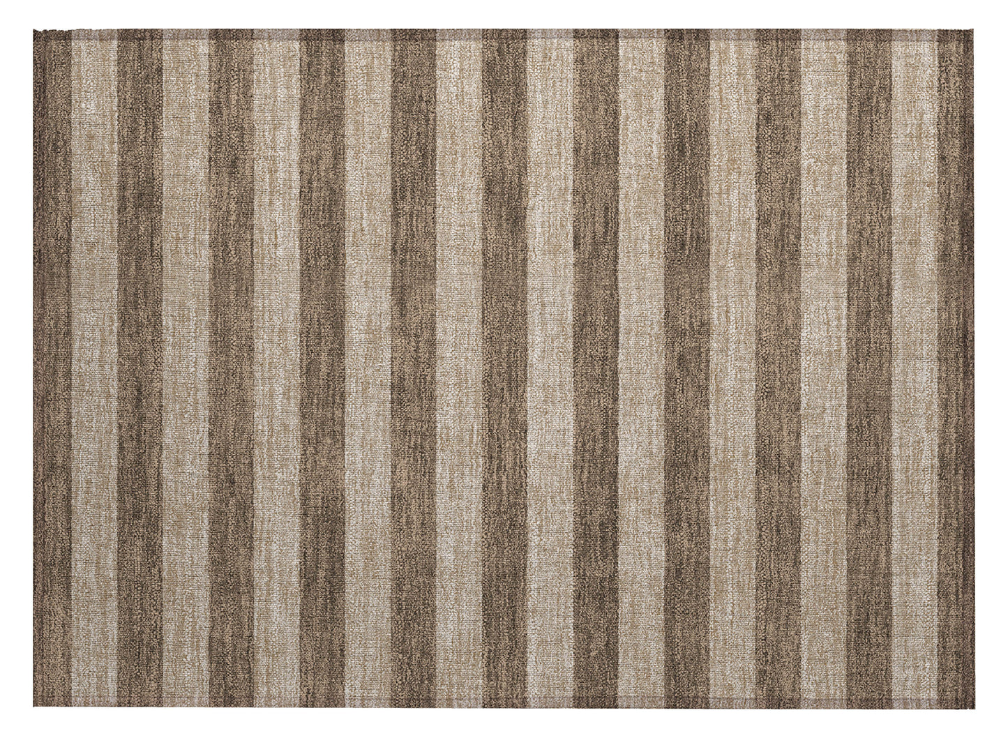 2' X 3' Coffee Striped Washable Non Skid Indoor Outdoor Area Rug