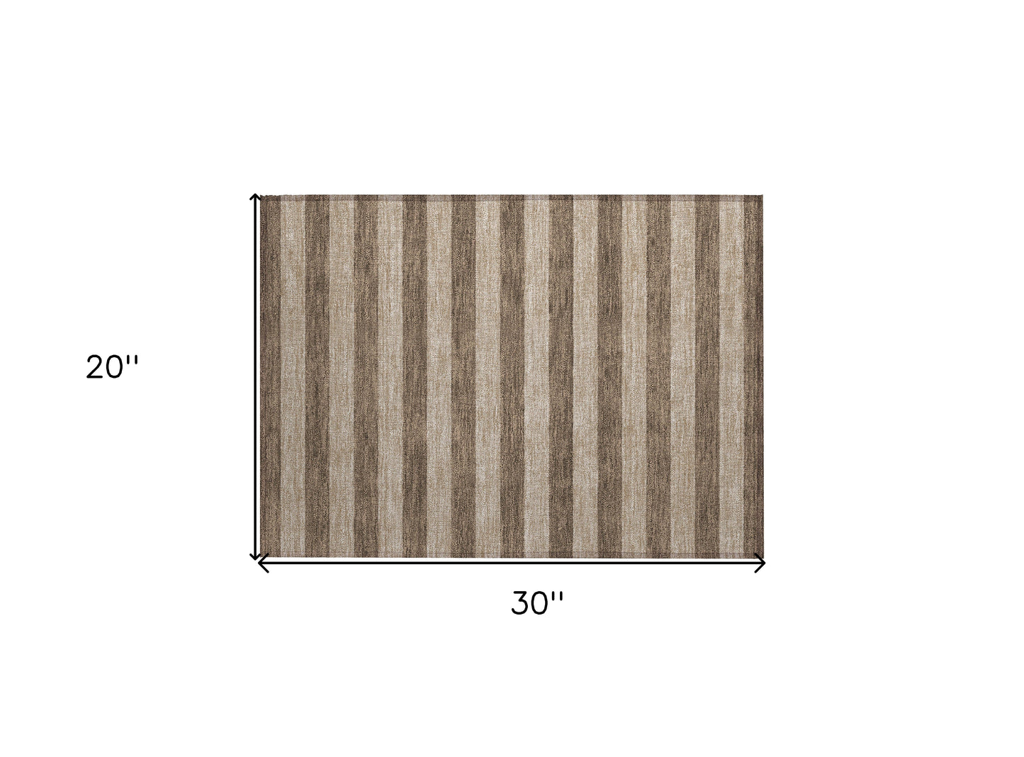 2' X 3' Coffee Striped Washable Non Skid Indoor Outdoor Area Rug