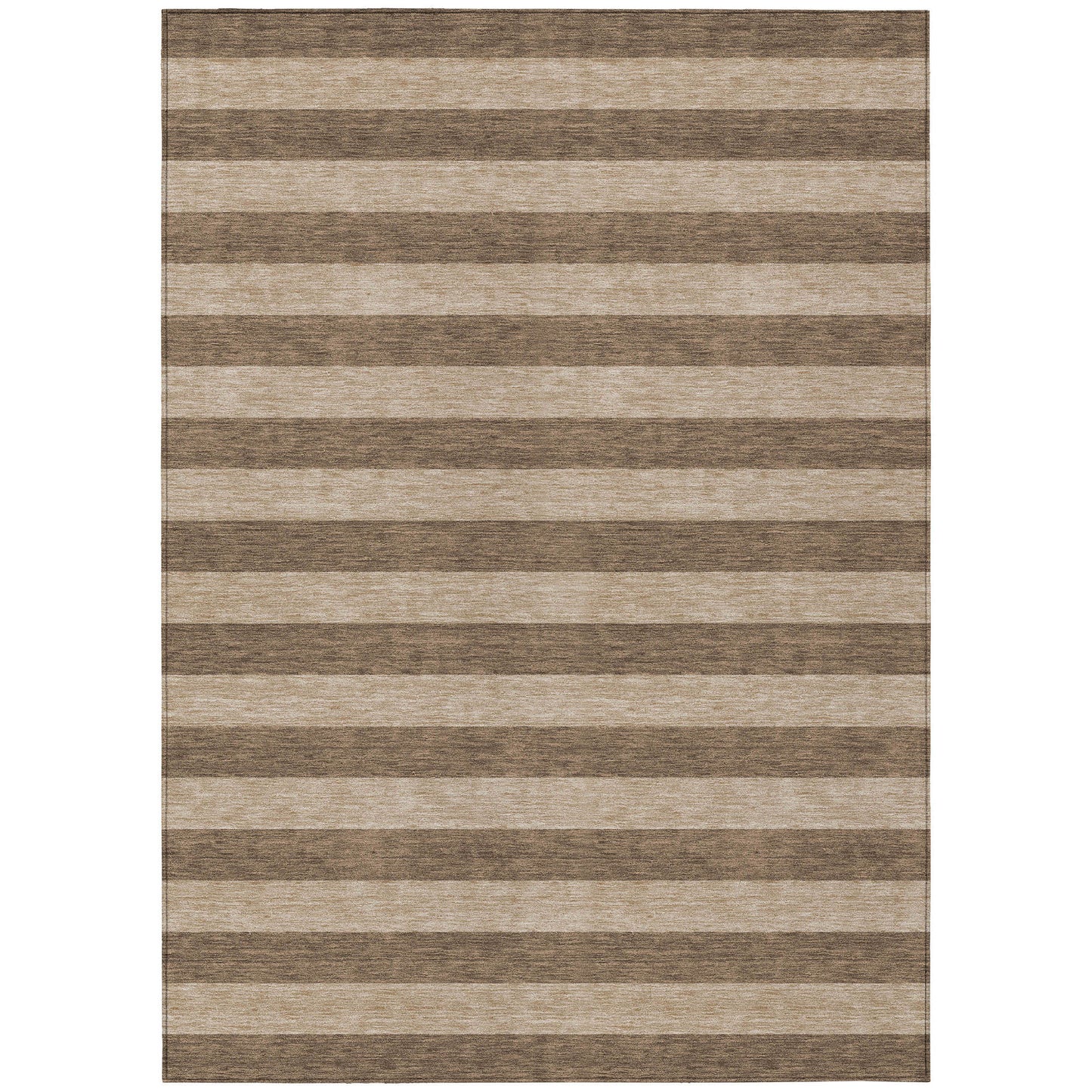 3' X 4' Coffee Striped Washable Non Skid Indoor Outdoor Area Rug