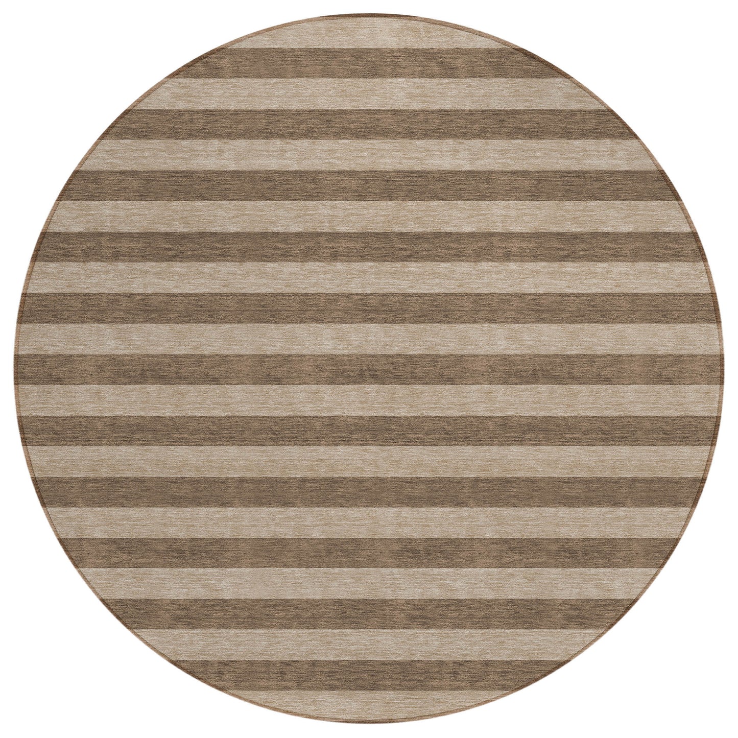 8' Round Coffee Round Striped Washable Non Skid Indoor Outdoor Area Rug