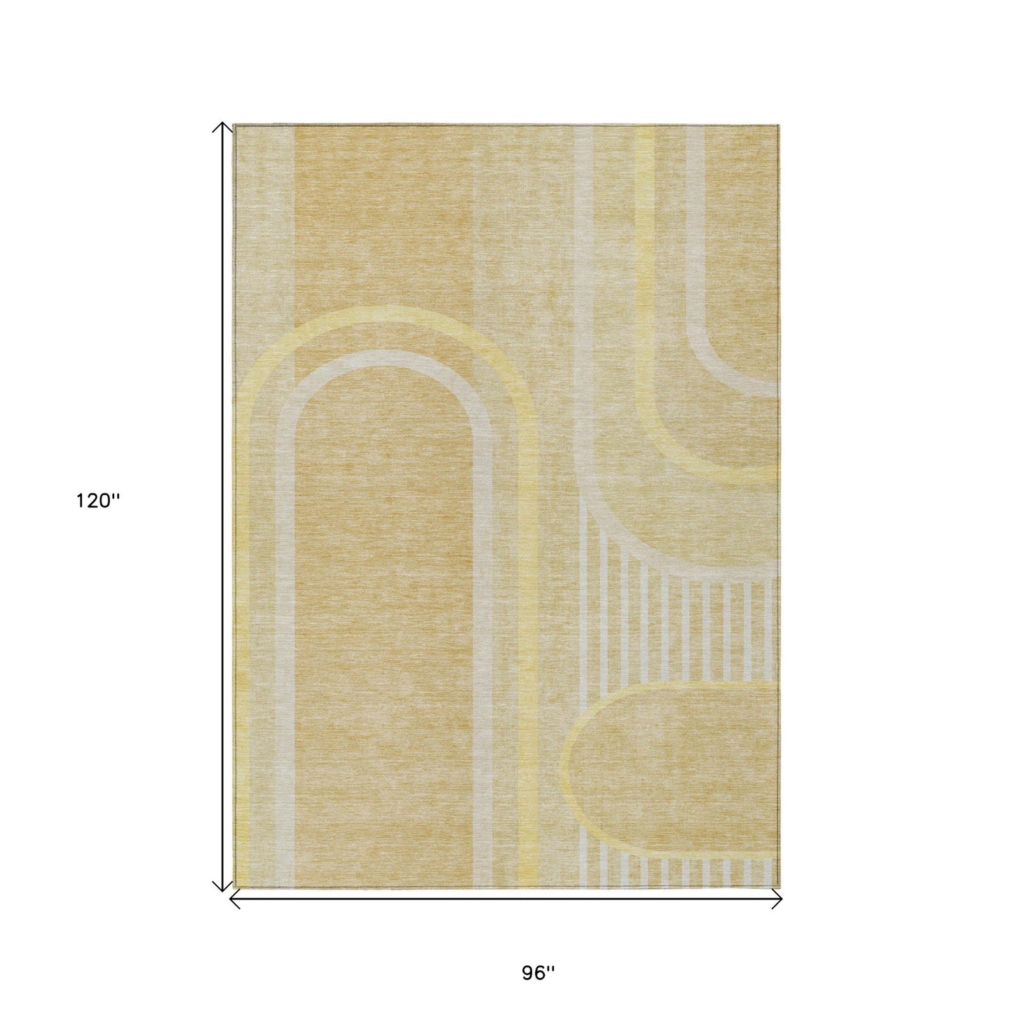 8' X 10' Beige Abstract Washable Indoor Outdoor Area Rug