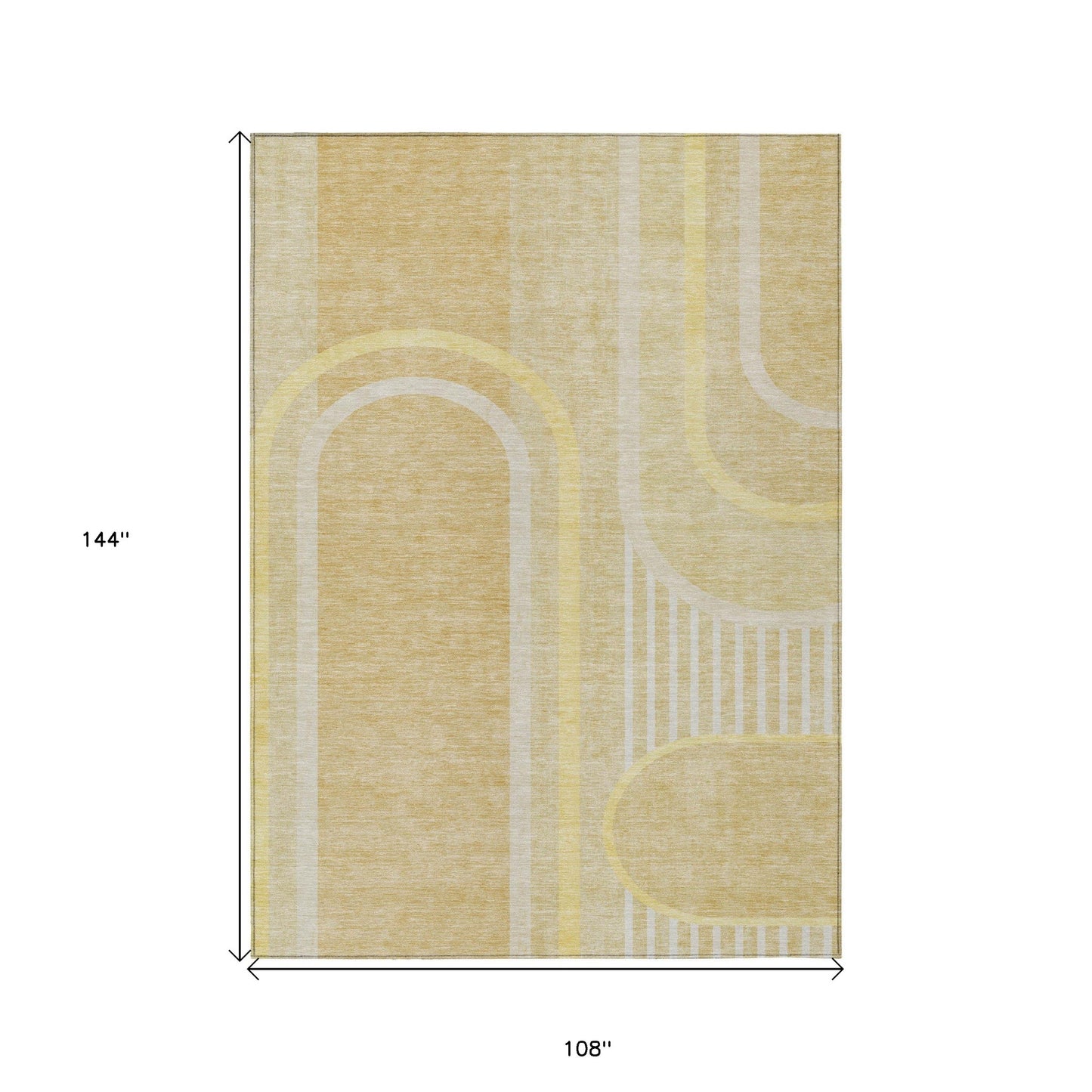 9' X 12' Beige Abstract Washable Indoor Outdoor Area Rug