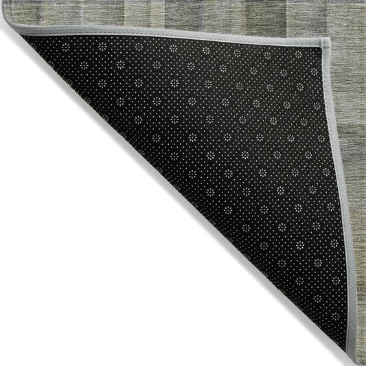 2' X 8' Gray Plaid Washable Non Skid Indoor Outdoor Runner Rug