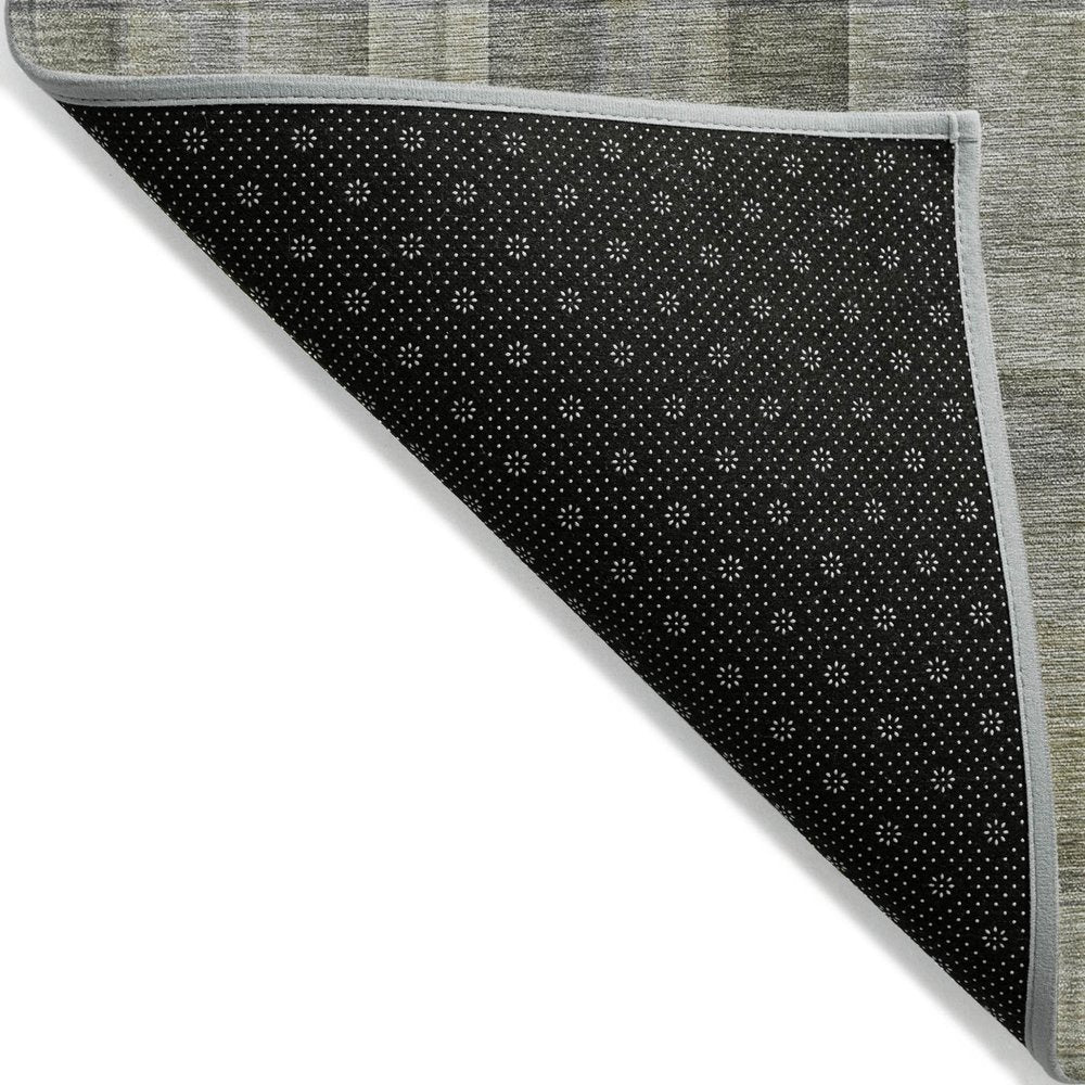 2' X 8' Gray Plaid Washable Non Skid Indoor Outdoor Runner Rug — view 2
