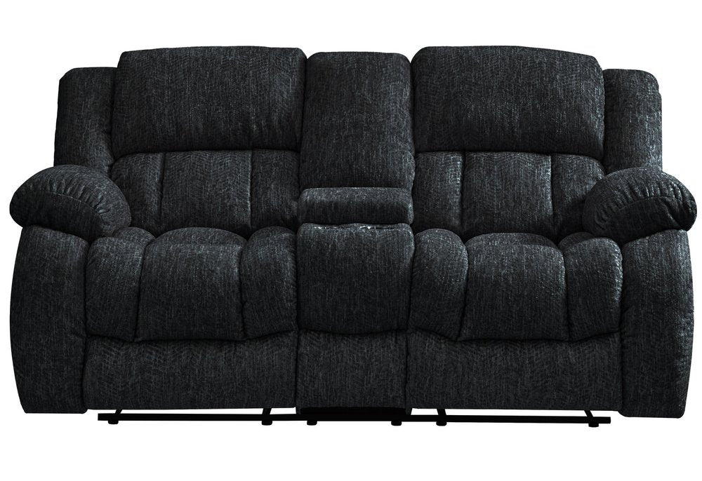 77" Black Manual Reclining Loveseat With Storage HomeRoots