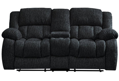77" Black Manual Reclining Loveseat With Storage HomeRoots