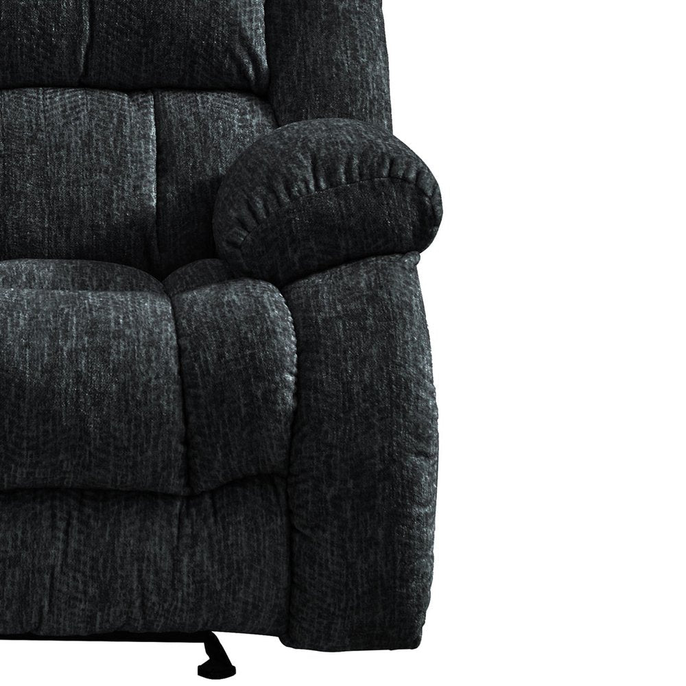 77" Black Manual Reclining Loveseat With Storage HomeRoots