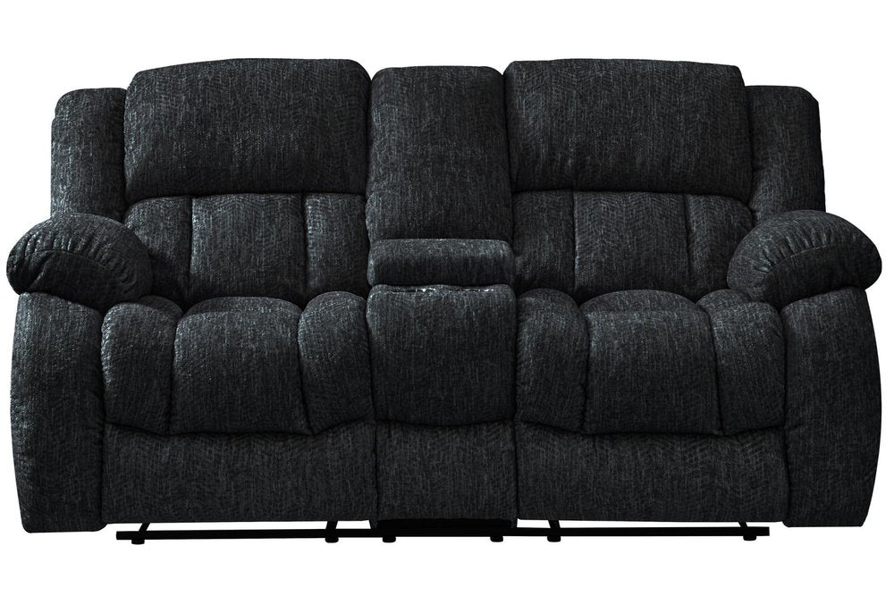 77" Black Manual Reclining Loveseat With Storage HomeRoots
