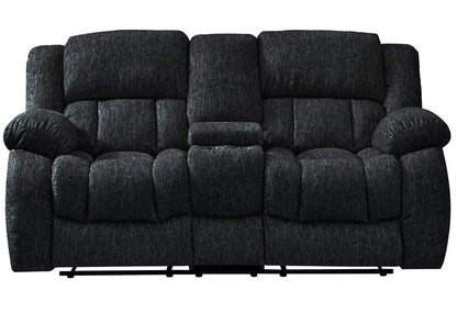 77" Black Manual Reclining Loveseat With Storage HomeRoots