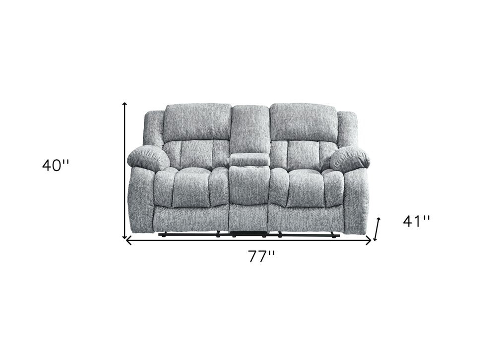 77" Light Gray Manual Reclining Loveseat With Storage HomeRoots