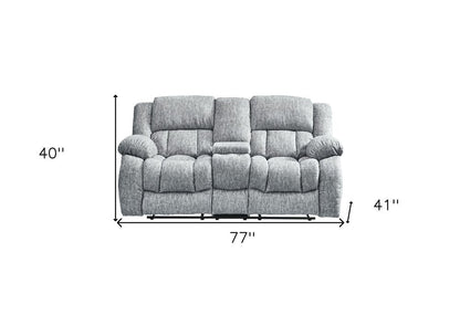 77" Light Gray Manual Reclining Loveseat With Storage HomeRoots