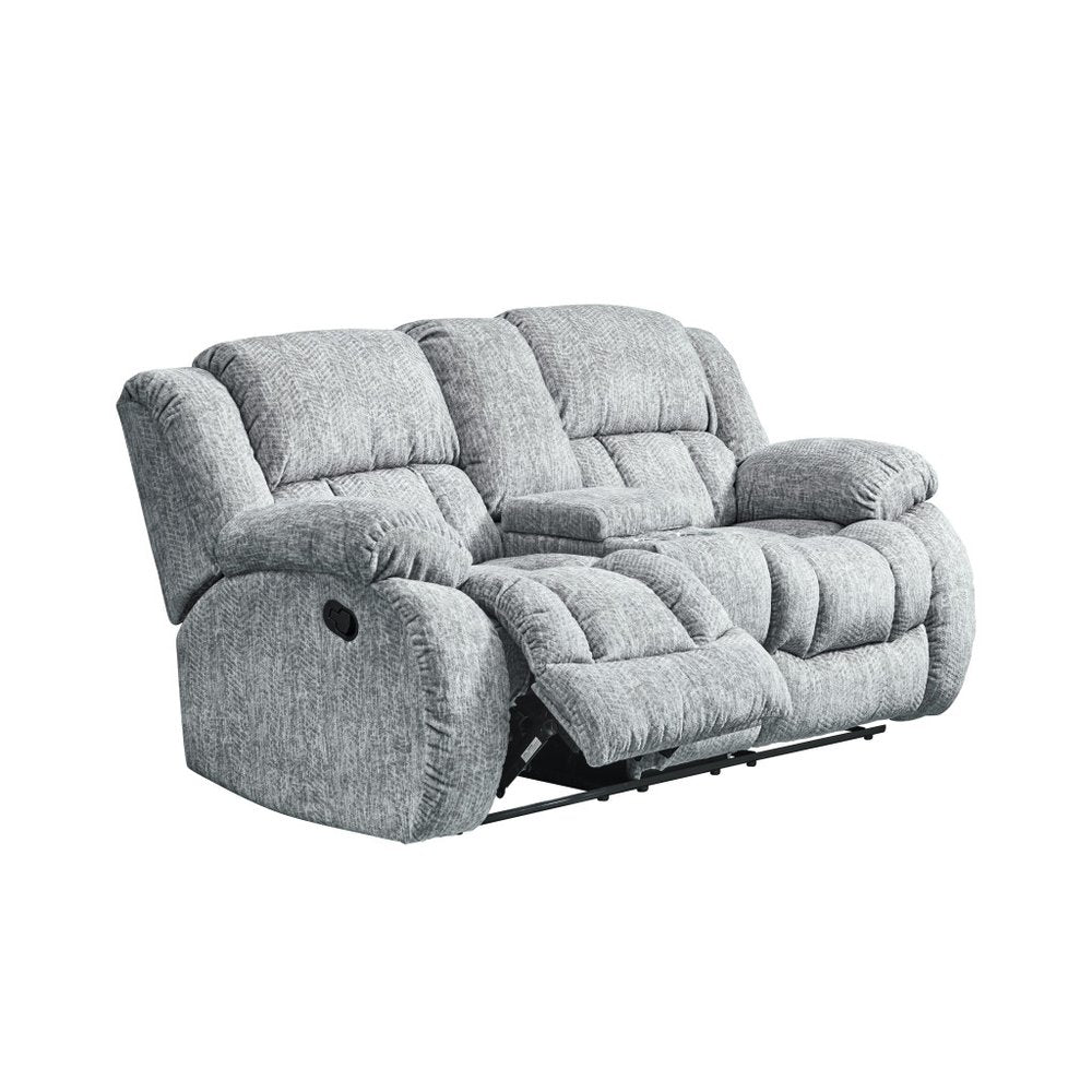77" Light Gray Manual Reclining Loveseat With Storage HomeRoots