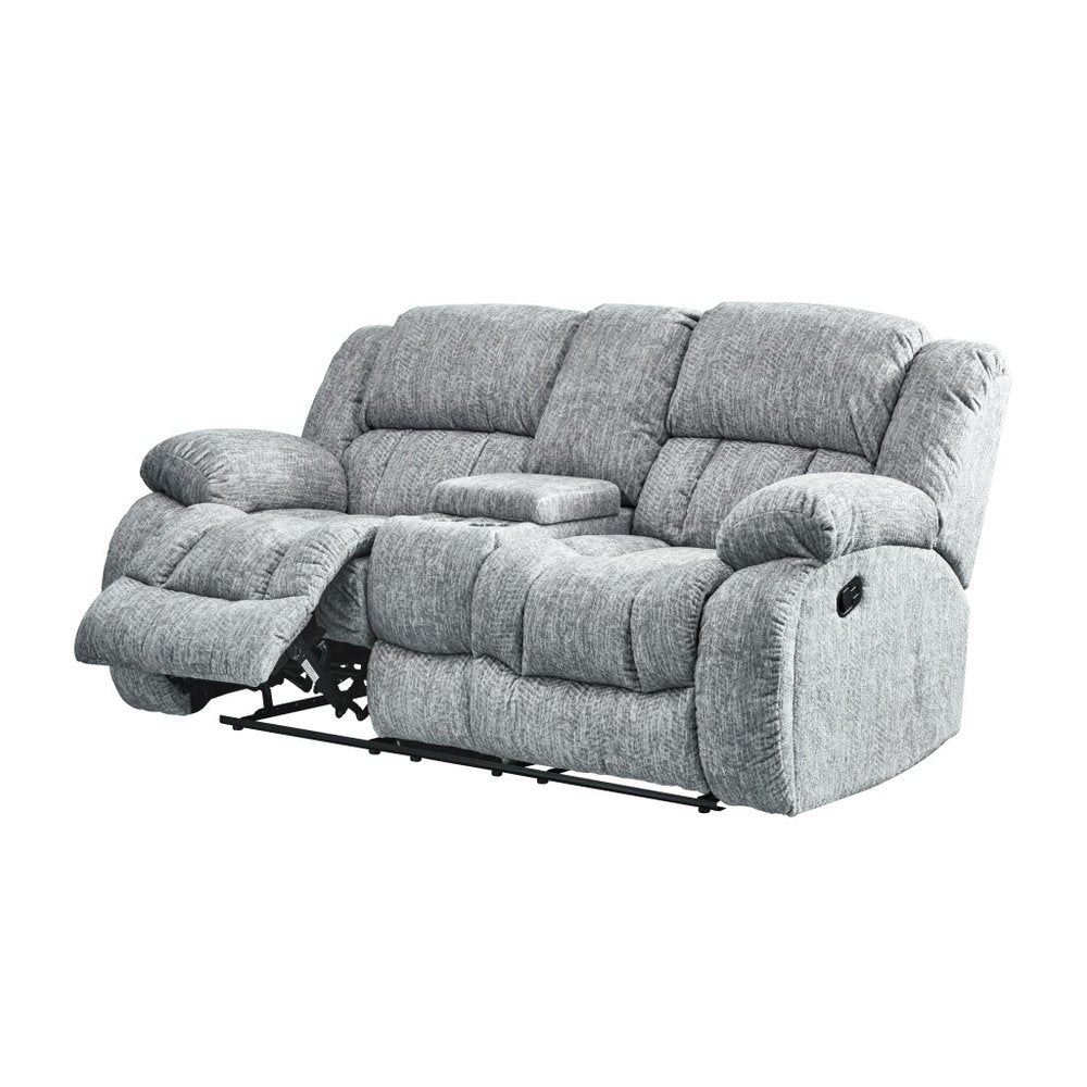 77" Light Gray Manual Reclining Loveseat With Storage HomeRoots
