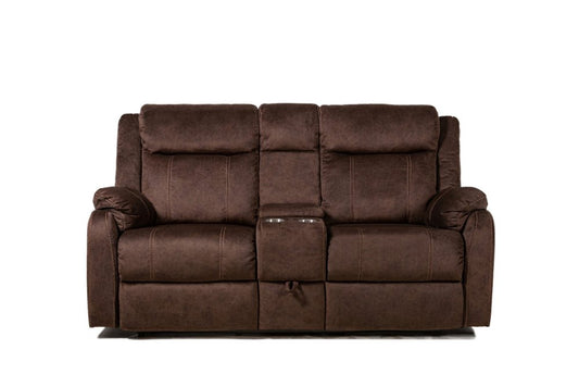 70" Dark Brown Manual Reclining Loveseat With Storage