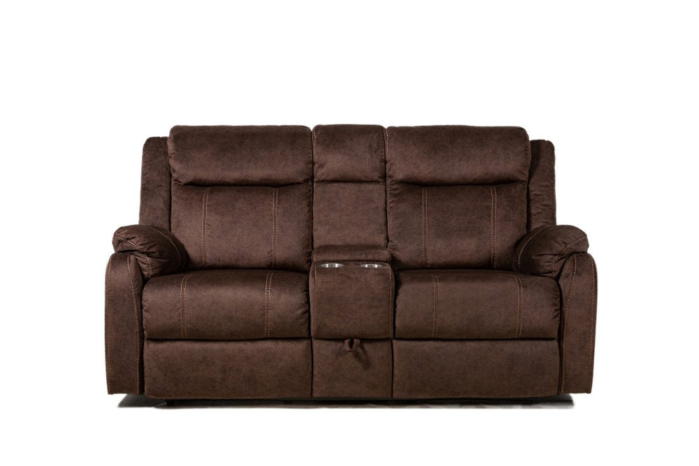 70" Dark Brown Manual Reclining Loveseat With Storage HomeRoots