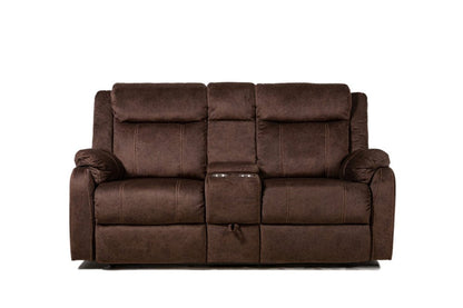 70" Dark Brown Manual Reclining Loveseat With Storage HomeRoots