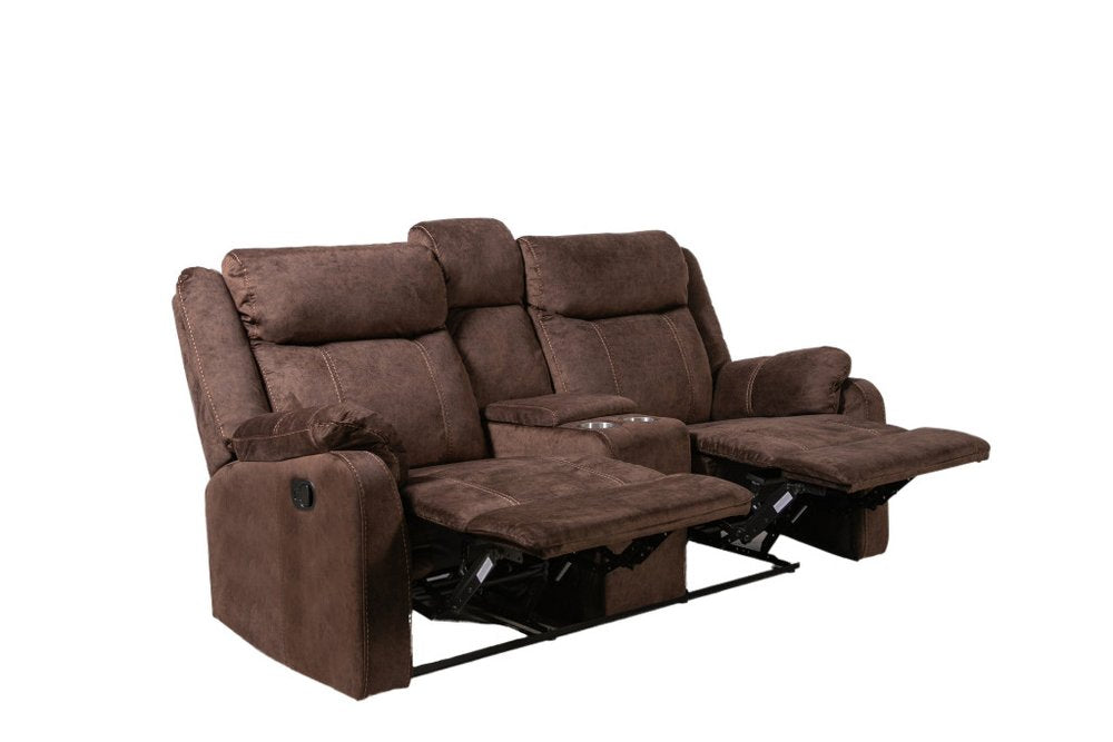 70" Dark Brown Manual Reclining Loveseat With Storage HomeRoots