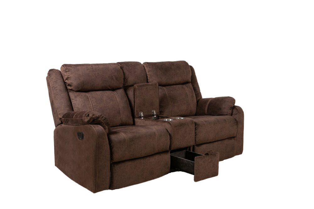 70" Dark Brown Manual Reclining Loveseat With Storage HomeRoots