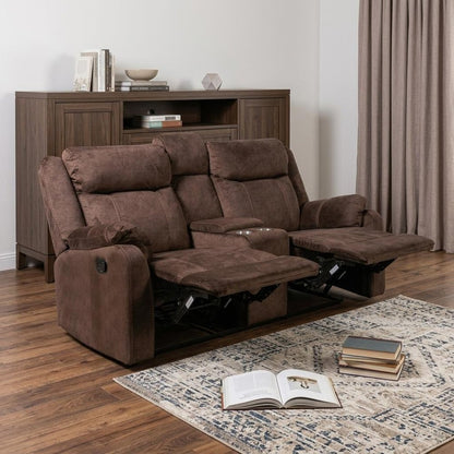 70" Dark Brown Manual Reclining Loveseat With Storage HomeRoots