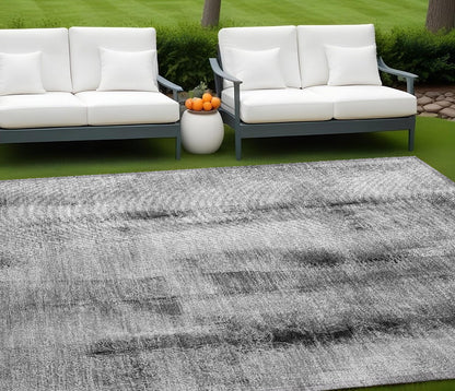 8' X 10' Gray Washable Non Skid Indoor Outdoor Area Rug