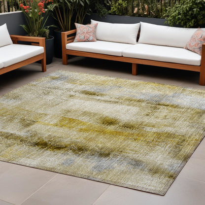 8' X 10' Taupe Washable Non Skid Indoor Outdoor Area Rug