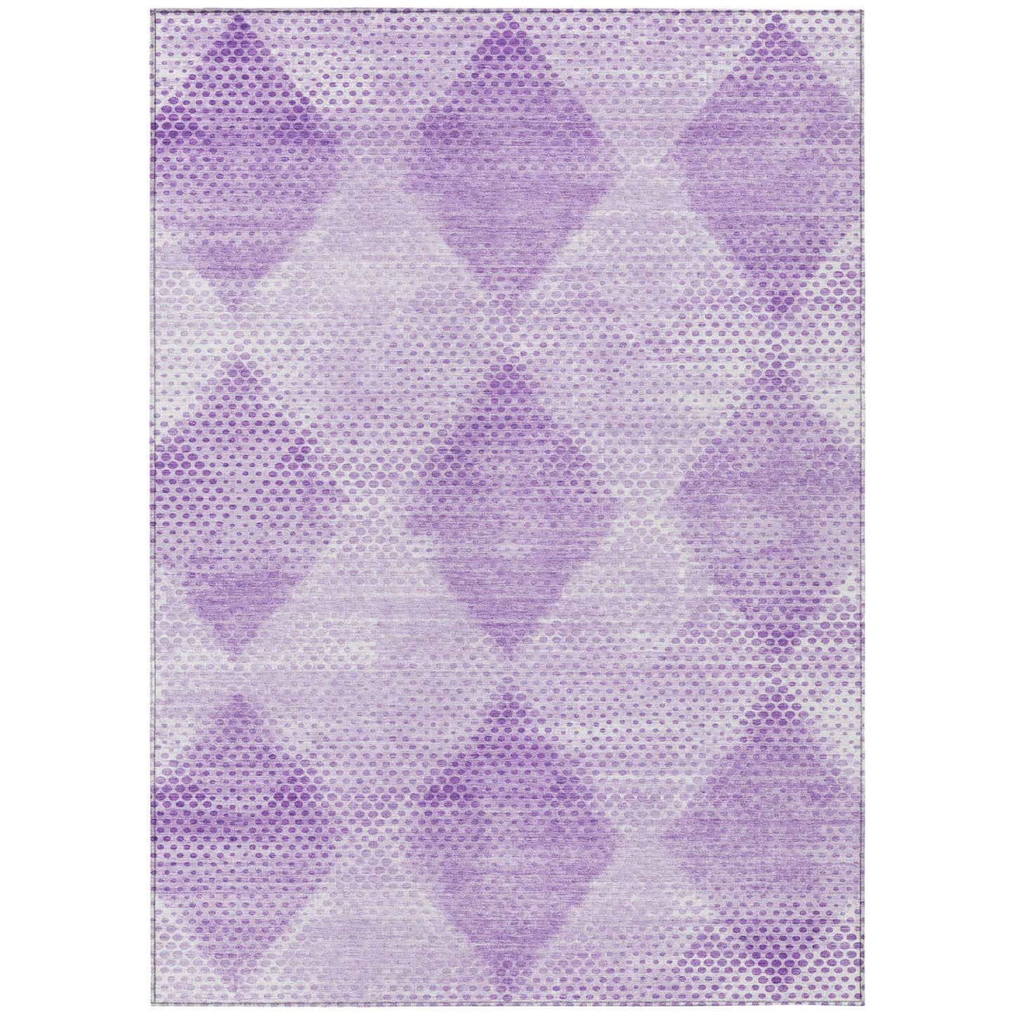 8' X 10' Lavender Geometric Washable Non Skid Indoor Outdoor Area Rug