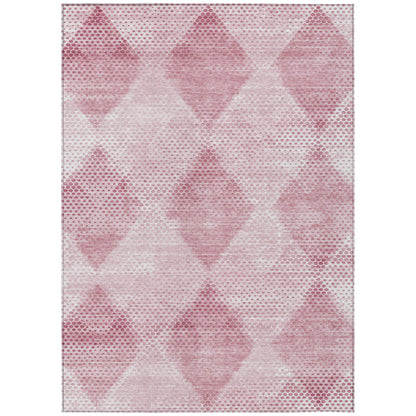 8' X 10' Merlot Geometric Washable Non Skid Indoor Outdoor Area Rug