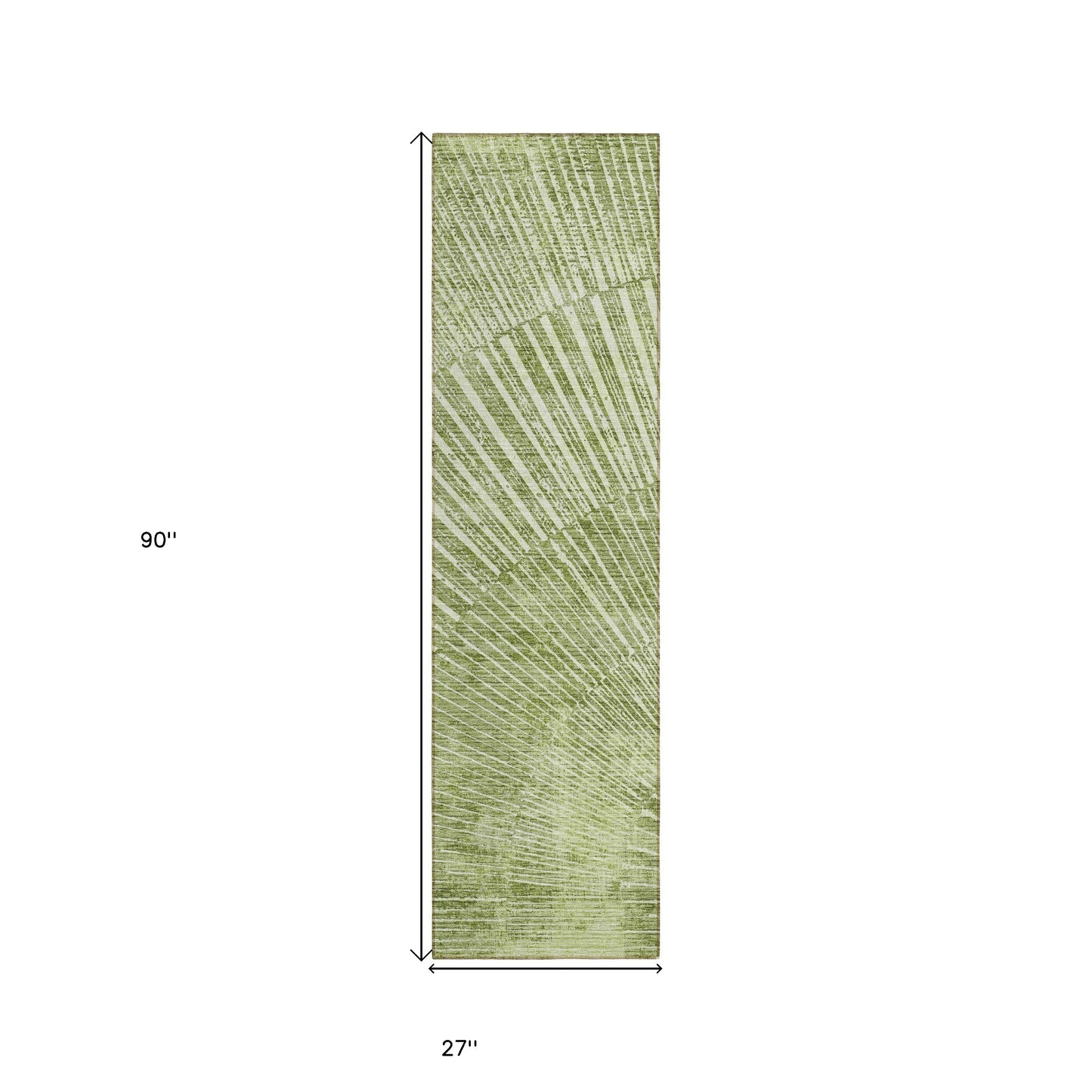 8' Runner Sage Abstract Washable Non Skid Indoor Outdoor Runner Rug