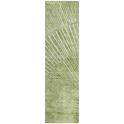 8' Runner Sage Abstract Washable Non Skid Indoor Outdoor Runner Rug