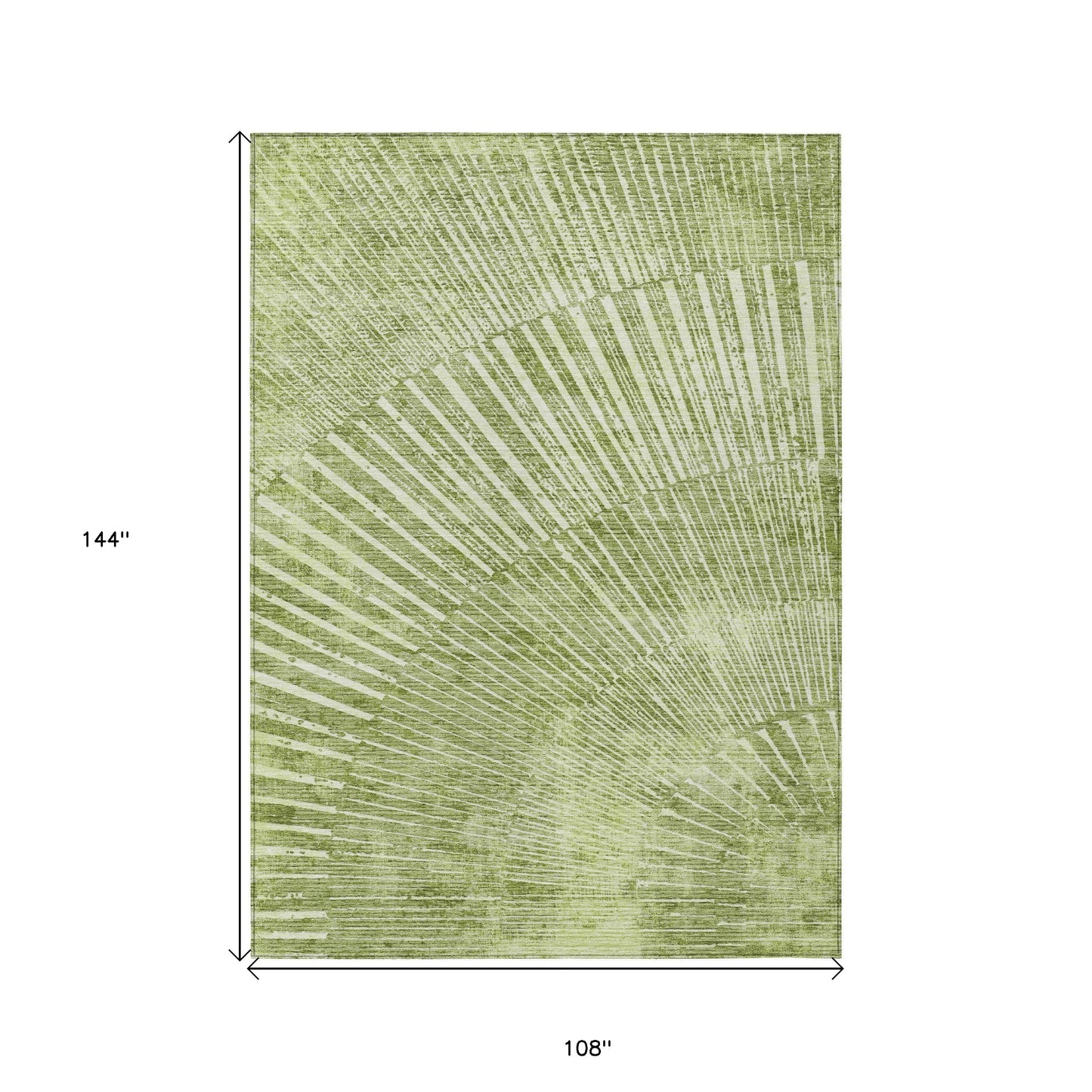 9' X 12' Sage Abstract Washable Non Skid Indoor Outdoor Area Rug