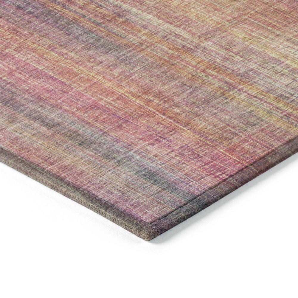 9' X 12' Red and Orange Striped Washable Non Skid Indoor Outdoor Area Rug — view 11