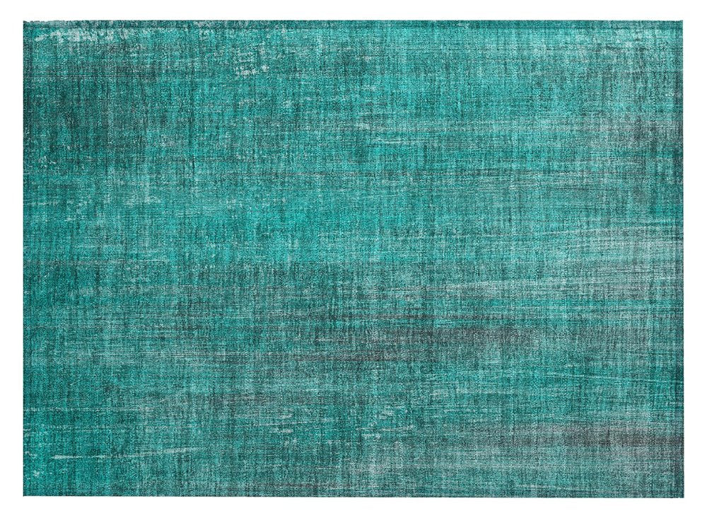 3' X 5' Teal Striped Washable Non Skid Indoor Outdoor Area Rug — view 2