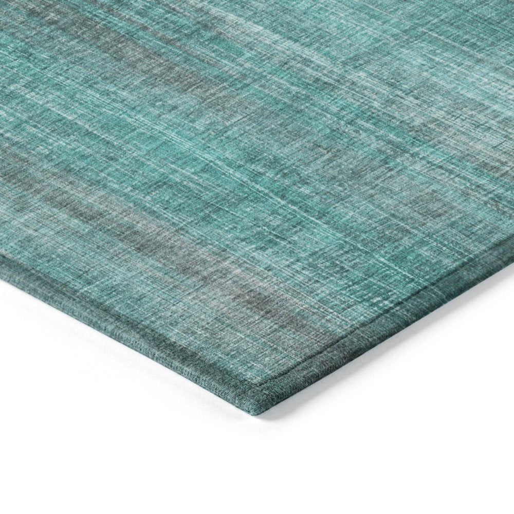 3' X 5' Teal Striped Washable Non Skid Indoor Outdoor Area Rug — view 12
