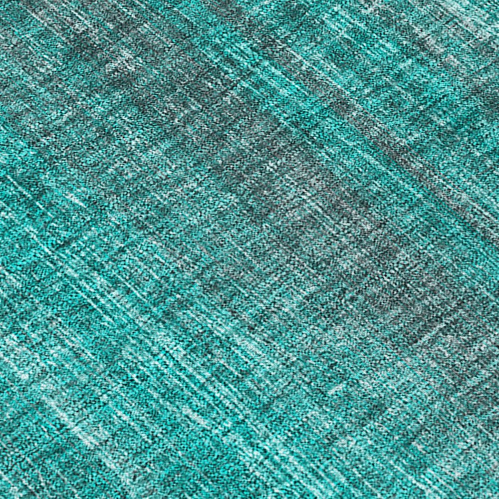 3' X 5' Teal Striped Washable Non Skid Indoor Outdoor Area Rug HomeRoots