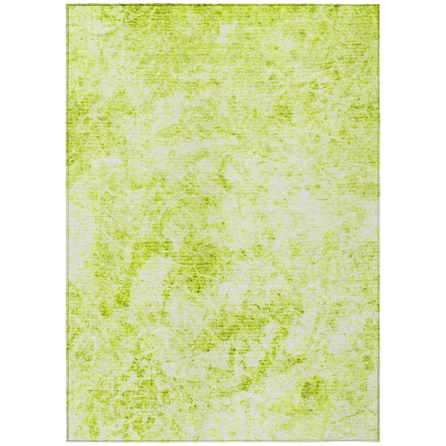 8' X 10' Lime Green Abstract Washable Non Skid Indoor Outdoor Area Rug