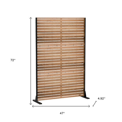 72" Natural Steel Three Panel Screen Room Divider HomeRoots
