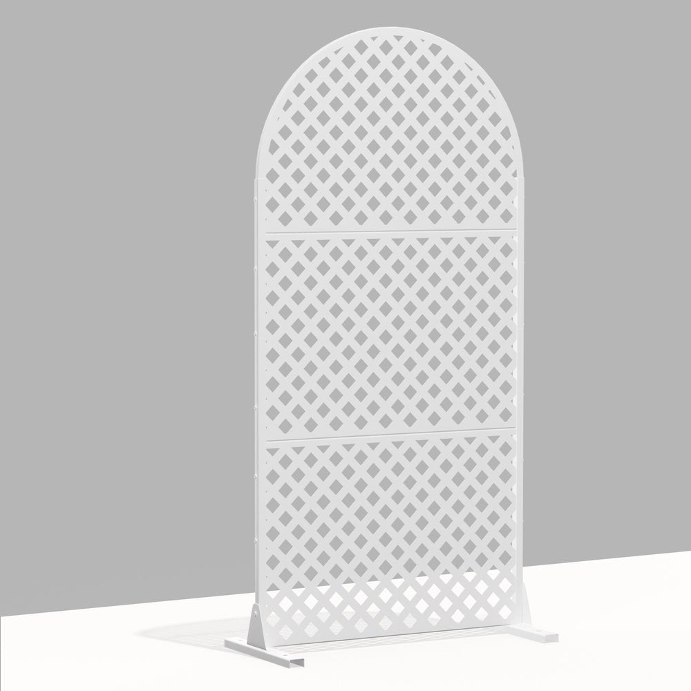40" White Steel Three Panel Outdoor Privacy Screen HomeRoots
