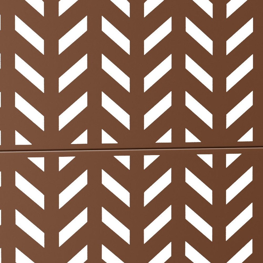 72" Brown Steel Three Panel Screen Room Divider HomeRoots