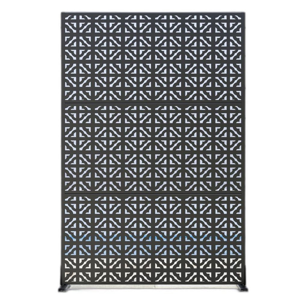52" Black Steel Outdoor Privacy Screen — view 2