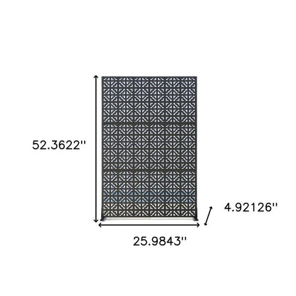 52" Black Steel Outdoor Privacy Screen