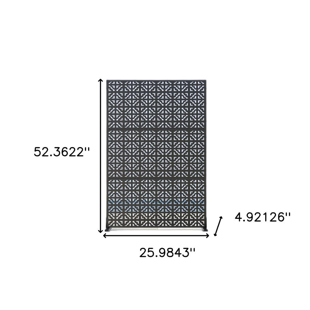 52" Black Steel Outdoor Privacy Screen — view 7