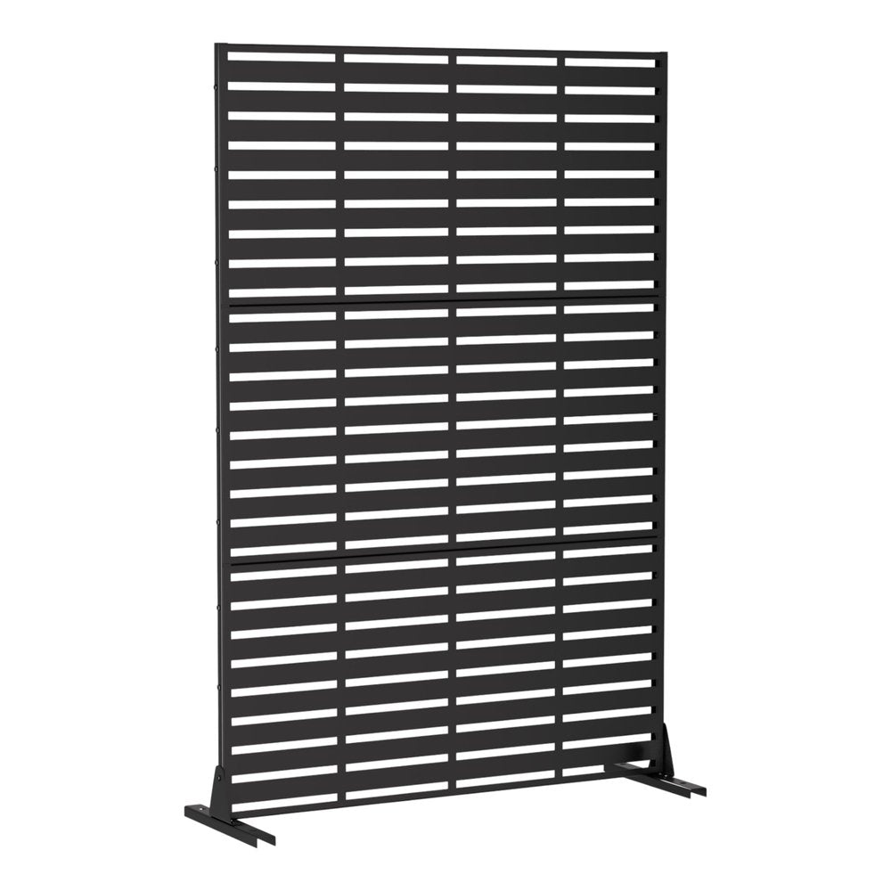 72" Black Steel Three Panel Screen Room Divider HomeRoots