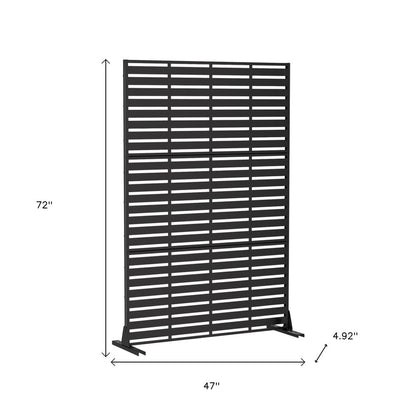 72" Black Steel Three Panel Screen Room Divider HomeRoots