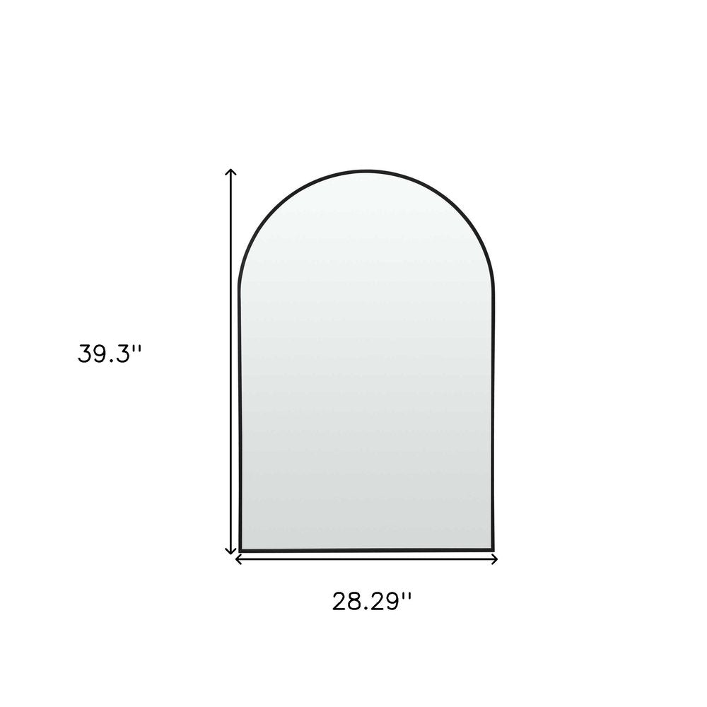 39" Black Arch Metal Framed Bathroom Vanity Mirror HomeRoots