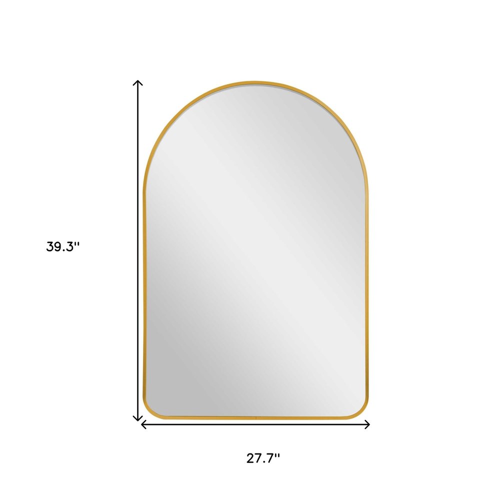 39" Gold Arch Metal Framed Bathroom Vanity Mirror HomeRoots