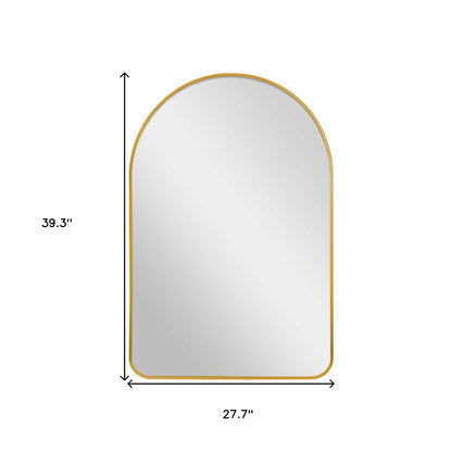 39" Gold Arch Metal Framed Bathroom Vanity Mirror HomeRoots