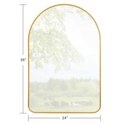 39" Gold Arch Metal Framed Bathroom Vanity Mirror HomeRoots