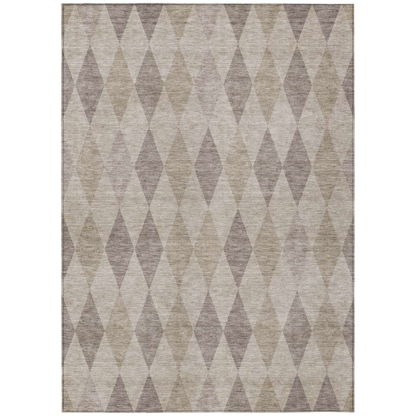 8' X 10' Beige Taupe and Brown Geometric Washable Non Skid Indoor Outdoor Area Rug