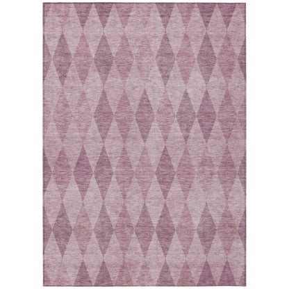 8' X 10' Blush Geometric Washable Non Skid Indoor Outdoor Area Rug